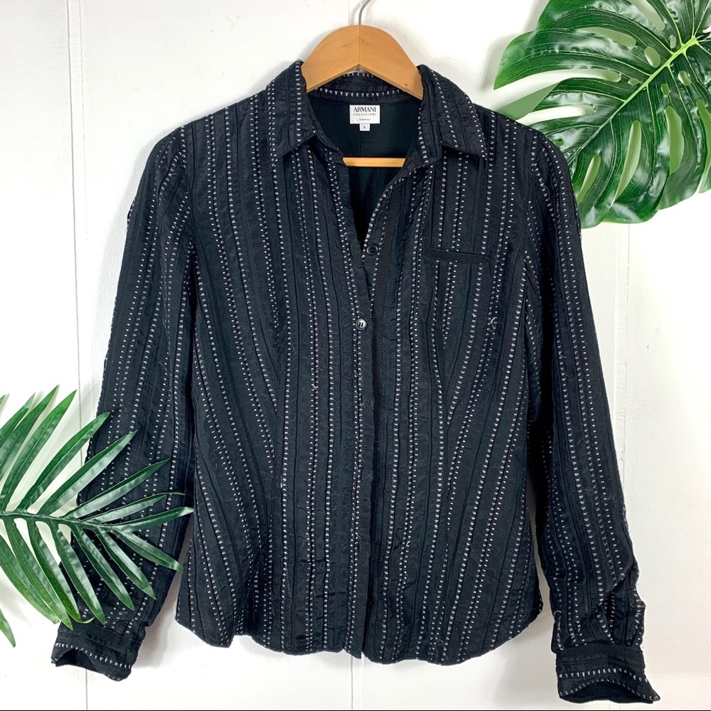 ARMANI Collezioni Women’s Black ButtonDown Shirt 6